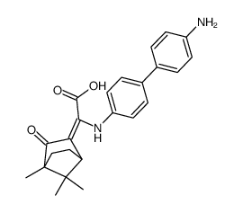 (4'-amino-biphenyl-4-ylamino)-(2-oxo-bornan-3-yliden)-acetic acid结构式