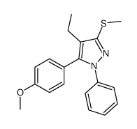 4-ETHYL-5-(4-METHOXYPHENYL)-3-METHYLTHIO-1-PHENYL-1H-PYRAZOLE结构式