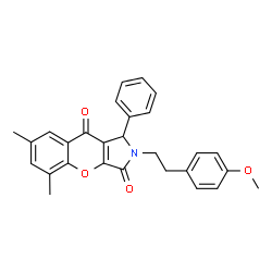 2-[2-(4-Methoxyphenyl)ethyl]-5,7-dimethyl-1-phenyl-1,2-dihydrochromeno[2,3-c]pyrrole-3,9-dione structure