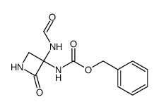 (3RS)-3-Benzyloxycarbonylamino-3-formamido-azetidin-2-one结构式