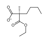 (2R)-2-ethoxycarbonyl-2-methylhexanoate结构式