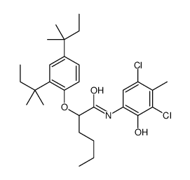 2-[2,4-bis(1,1-dimethylpropyl)phenoxy]-N-(3,5-dichloro-2-hydroxy-4-methylphenyl)hexanamide Structure