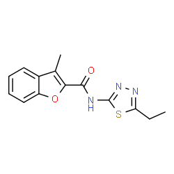 N-(5-Ethyl-1,3,4-thiadiazol-2-yl)-3-methyl-1-benzofuran-2-carboxamide结构式