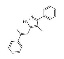 E-4-methyl-3-phenyl-5-(2-phenylpropenyl)-1H-pyrazole Structure