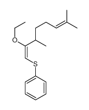 (2-ethoxy-3,7-dimethylocta-1,6-dienyl)sulfanylbenzene结构式