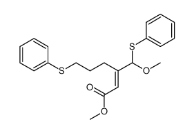 (Z)-3-(Methoxy-phenylsulfanyl-methyl)-6-phenylsulfanyl-hex-2-enoic acid methyl ester Structure