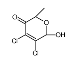 (2R,6S)-3,4-dichloro-2-hydroxy-6-methyl-2H-pyran-5-one结构式