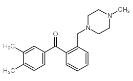 3,4-DIMETHYL-2'-(4-METHYLPIPERAZINOMETHYL) BENZOPHENONE结构式