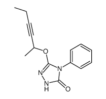 3-((1-Methylpent-2-yn-1-yl)oxy)-4-phenyl-1H-4,5-dihydro-1,2,4-triazol-5-one结构式