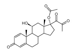 21-Methyl-11β,17α-dihydroxy-pregnadien-(1,4)-trion-(3,20,21)-acetat-(17) Structure