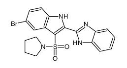 2-(5-bromo-3-pyrrolidin-1-ylsulfonyl-1H-indol-2-yl)-1H-benzimidazole结构式