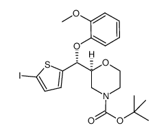 (S)-tert-butyl 2-((R)-(2-methoxyphenoxy)(5-iodothiophen-2-yl)methyl)morpholme-4- carboxylate结构式