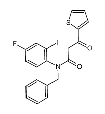 N-benzyl-N-(4-fluoro-2-iodophenyl)-3-oxo-3-(thiophen-2-yl)propanamide结构式