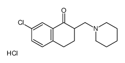 7-chloro-2-(piperidin-1-ium-1-ylmethyl)-3,4-dihydro-2H-naphthalen-1-one,chloride Structure