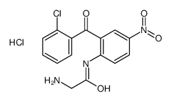 2-AMINO-N-(2-(2-CHLOROBENZOYL)-4-NITROPHENYL)ACETAMIDE HYDROCHLORIDE结构式