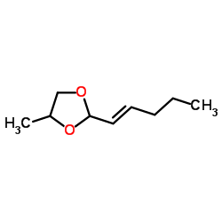 反-2-己烯醛丙二醇缩醛结构式