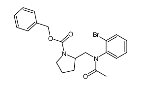 N-benzyloxycarbonyl-2-(N-acetyl-N-(2-bromophenyl)aminoethyl)pyrrolidine结构式