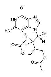 2-[2-(2-氨基-6-氯-9H-嘌呤-9-基)乙基-1,1,2,2-D4]-1,3-丙二醇二乙酸酯结构式