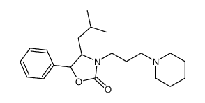 (4R,5R)-4-(2-methylpropyl)-5-phenyl-3-(3-piperidin-1-ylpropyl)-1,3-oxazolidin-2-one结构式