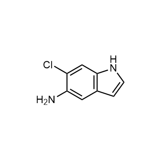 6-氯-1H-吲哚-5-胺结构式