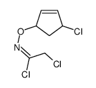 2-chloro-N-(4-chlorocyclopent-2-en-1-yl)oxyethanimidoyl chloride Structure