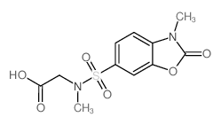 {Methyl[(3-methyl-2-oxo-2,3-dihydro-1,3-benzoxazol-6-yl)sulfonyl]amino}acetic acid结构式