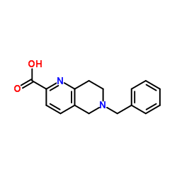 6-Benzyl-5,6,7,8-tetrahydro-1,6-naphthyridine-2-carboxylic acid structure