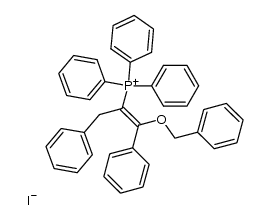 (Z)-(1-(benzyloxy)-1,3-diphenylprop-1-en-2-yl)triphenylphosphonium iodide结构式