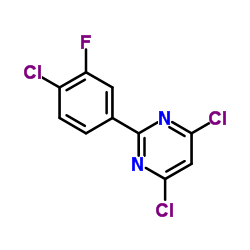 4,6-Dichloro-2-(4-chloro-3-fluorophenyl)pyrimidine Structure