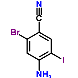 4-Amino-2-bromo-5-iodobenzonitrile结构式