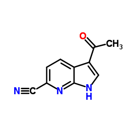 3-Acetyl-1H-pyrrolo[2,3-b]pyridine-6-carbonitrile结构式