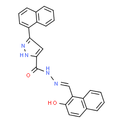 (E)-N-((2-hydroxynaphthalen-1-yl)methylene)-3-(naphthalen-1-yl)-1H-pyrazole-5-carbohydrazide structure