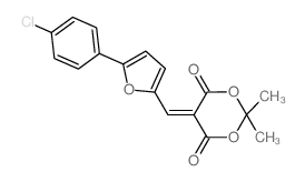 1,3-Dioxane-4,6-dione, 5-[[5-(4-chlorophenyl)-2-furanyl]methylene]-2,2-dimethyl- (en) Structure