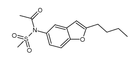 N-acetyl-N'-(2-n-butyl-1-benzofuran-5-yl)-methanesulfonamide结构式