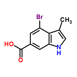 4-Bromo-3-methyl-1H-indole-6-carboxylic acid结构式