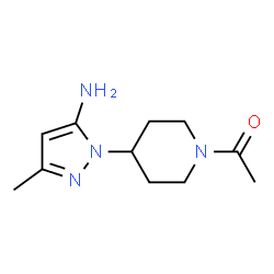 1-[4-(5-Amino-3-methyl-1H-pyrazol-1-yl)piperidin-1-yl]ethan-1-one结构式