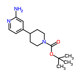 4-(2-氨基吡啶-4-基)哌啶-1-甲酸叔丁酯结构式