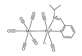 [(CO)5Mn-Ru(Me)(CO)2(pyridine-2-carbaldehyde-N-isopropylimine)]结构式