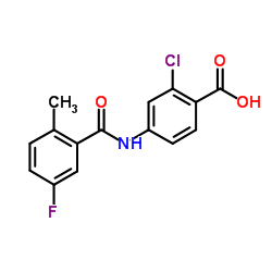 2-chloro-4-(5-fluoro-2-methylbenzamido)benzoic acid Structure