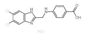 Benzoic acid,4-[[(5,6-dichloro-1H-benzimidazol-2-yl)methyl]amino]-, hydrochloride (1:1) picture