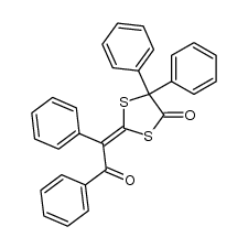 2-((Ξ)-α'-oxo-bibenzyl-α-ylidene)-5,5-diphenyl-[1,3]dithiolan-4-one结构式