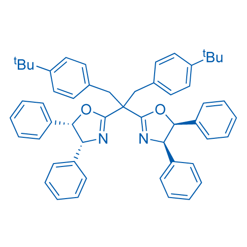 (4R,4'R,5S,5'S)-2,2'-(1,3-双(4-(叔丁基)苯基)丙烷-2,2-二基)双(4,5-二苯基-4,5-二氢噁唑)结构式