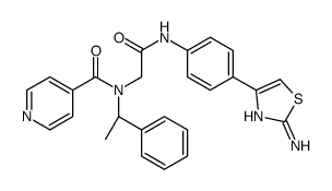 N-[2-[4-(2-amino-1,3-thiazol-4-yl)anilino]-2-oxoethyl]-N-[(1S)-1-phenylethyl]pyridine-4-carboxamide结构式