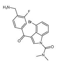 3-[4-(aminomethyl)-3-fluorobenzoyl]-4-bromo-N,N-dimethylindole-1-carboxamide structure