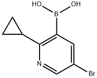 5-Bromo-2-(cyclopropyl)pyridine-3-boronic acid结构式