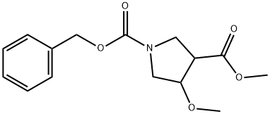 rel-(3S,4R)-1-Benzyl 3-methyl 4-methoxypyrrolidine-1,3-dicarboxylate structure