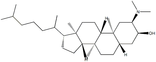 2β-Dimethylamino-5α-cholestan-3α-ol structure