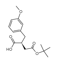 tert-butyloxycarbonyl (2S)-2-(carboxymethyl)-3-(3'-methoxyphenyl)propionic acid结构式