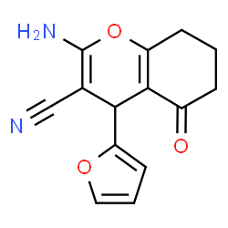 2-Amino-4-(2-furyl)-5-oxo-5,6,7,8-tetrahydro-4H-chromene-3-carbonitrile结构式