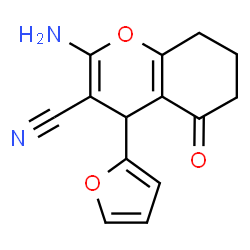 2-Amino-4-(2-furyl)-5-oxo-5,6,7,8-tetrahydro-4H-chromene-3-carbonitrile structure